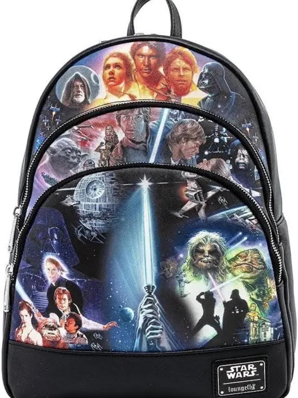 Loungefly Black Star Wars Character Collage Mini Backpack